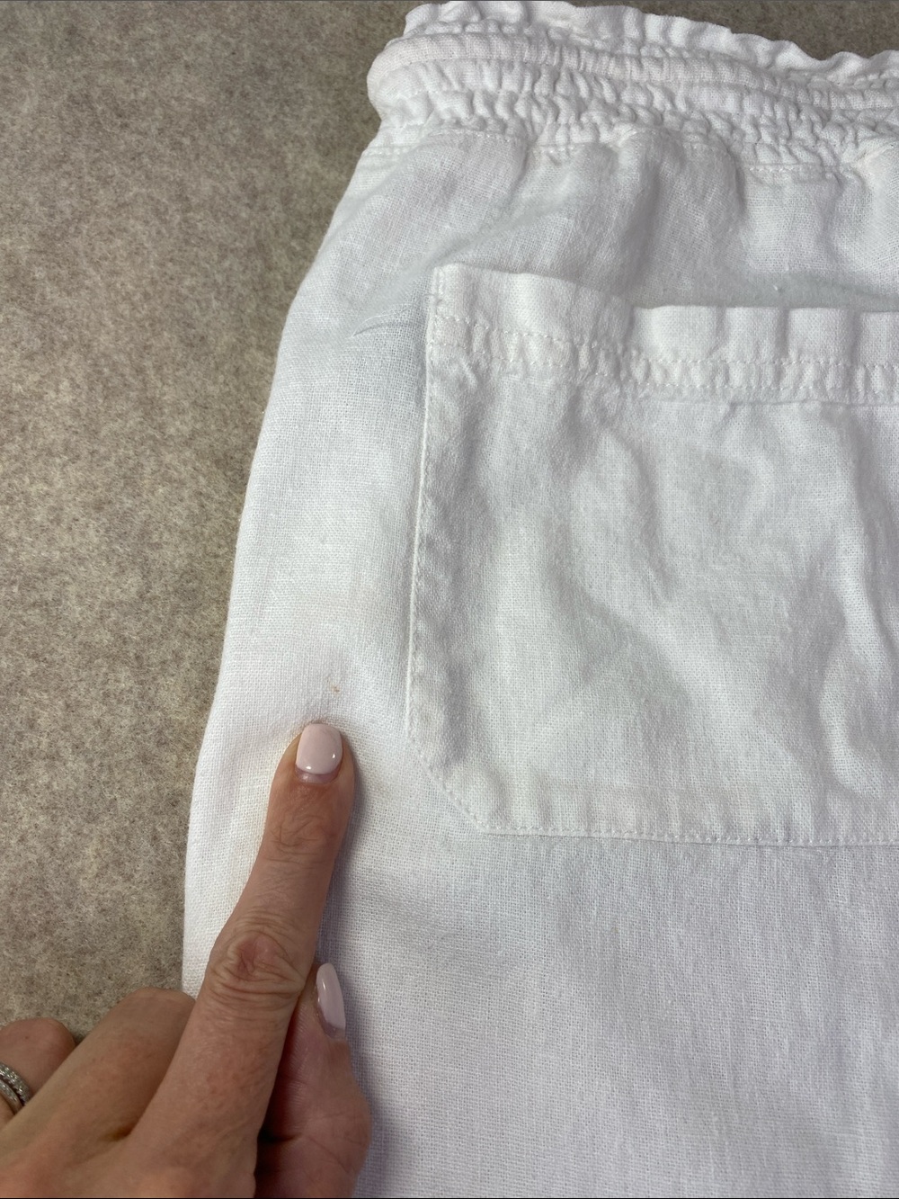Ci Sono White Linen Blend Drawstring Wide Leg Pants XL Resort - Picture 8 of 10